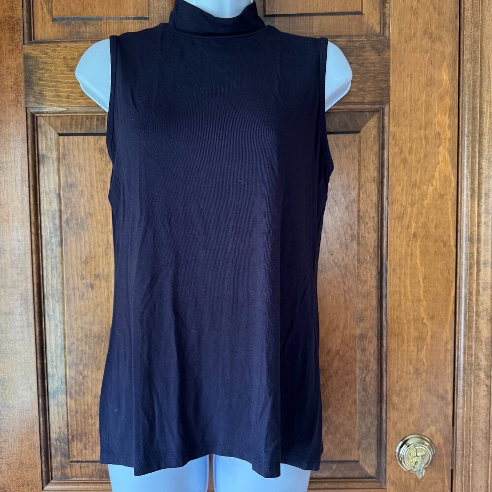 Charter Club Navy Blue Sleeveless Mock Turtle Small